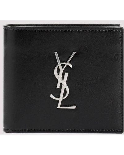 Saint Laurent Black Leather Credit Card Holder