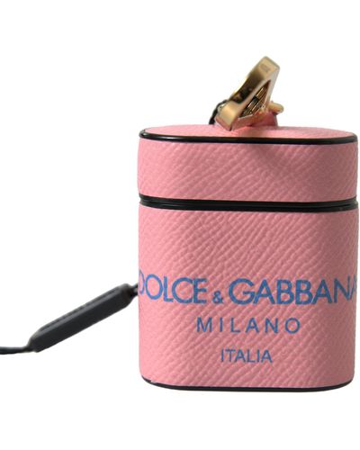 Dolce & Gabbana Chic Calf Leather Airpods Case - Pink