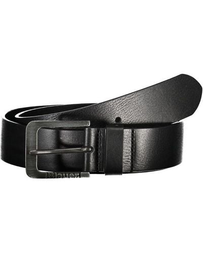 Blauer Elegant Iron Leather Belt With Metal Buckle - Black