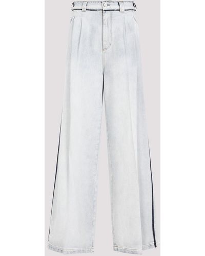 Maison Margiela Light Blue Cotton Trousers - White