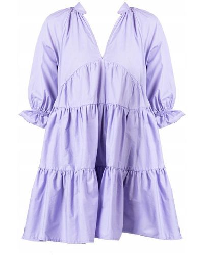 Pinko Elegant Lilac Cotton Summer Dress - Purple
