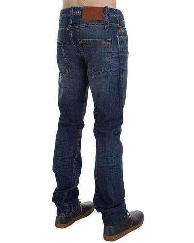 Acht Wash Cotton Denim Slim Fit Jeans - Blue