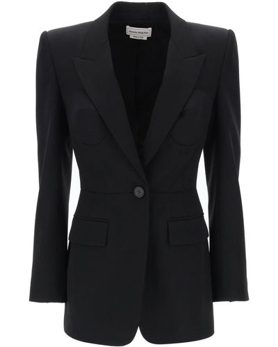 Alexander McQueen Fitted Jacket With Bustier Details - Black