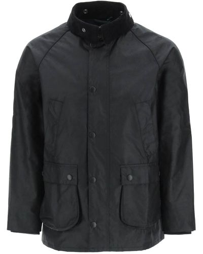 Barbour White Label Classic Bedale Jacket In Waxed Cotton - Black