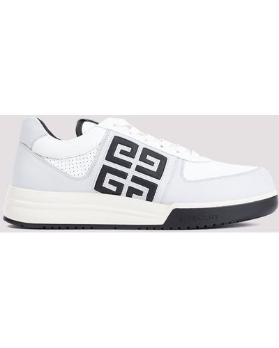 Givenchy Grey Calf Leather G4 Low Top Trainers - White