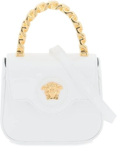 Versace Patent Leather 'la Medusa' Mini Bag - White