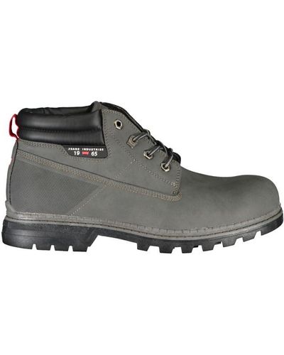 Carrera Sleek Lace-Up Boots With Contrast Detail - Gray