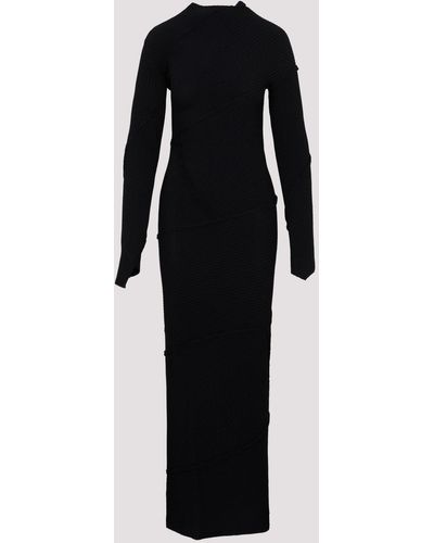Balenciaga Black Spiral Viscose Maxi Dress
