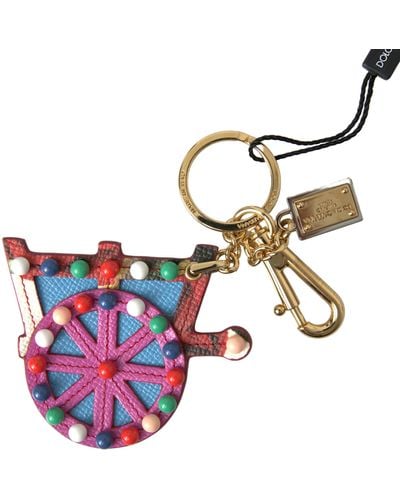 Dolce & Gabbana Multicolour Gold Tone Carretto Keychain Accessory Keyring