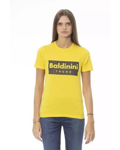 Baldinini Yellow Cotton Tops & T