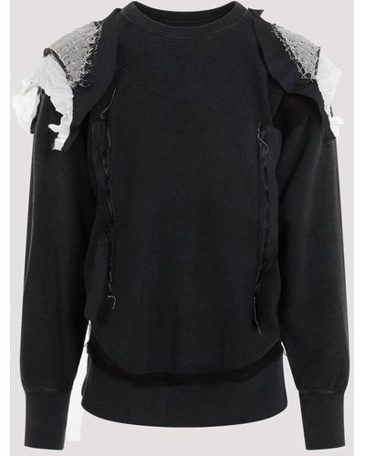 Maison Margiela Charcoal Grey Cotton Sweatshirt - Black