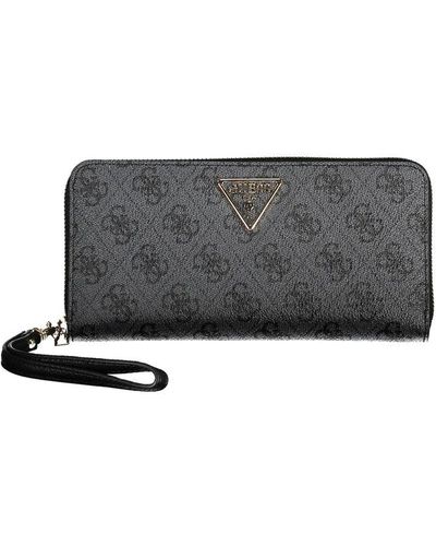 Guess Chic Polyethylene Wallet With Logo Detail - Black