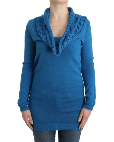 CoSTUME NATIONAL C'n'c Knitted Scoop Neck Jumper - Blue