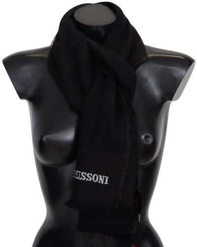 Missoni Black 100% Wool Unisex Neck Wrap Scarf
