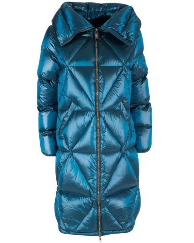 Yes-Zee Chic High-Collar Padded Jacket - Blue