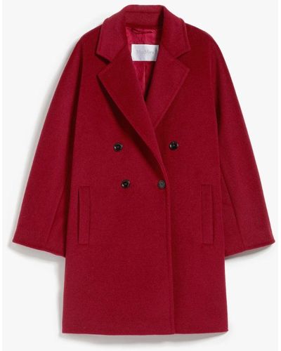 Max Mara Addurre 101801 Short Icon Coat In Wool And Cashmere - Red