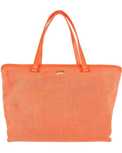 Class Roberto Cavalli Little Perforated Squares Texture Ziped Handbag - Orange