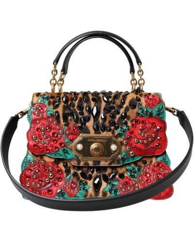 Dolce & Gabbana Exquisite Welcome Leather Shoulder Bag - Red