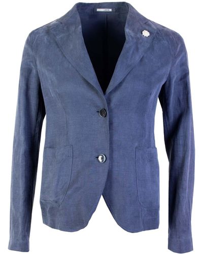 Lardini Blue Viscose Jacket