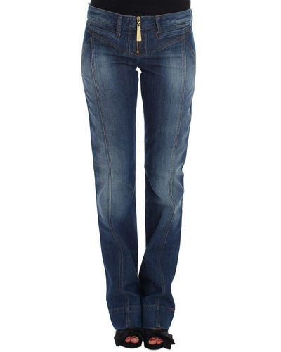 Cavalli Wash Cotton Stretch Boot Cut Jeans - Blue