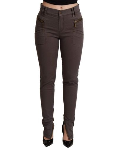 Plein Sud Chic Brown Slim-fit Skinny Jeans - Black