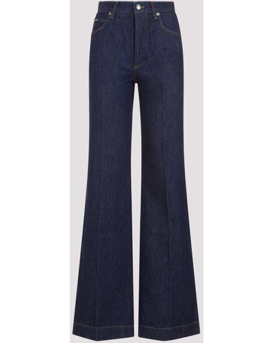 Dolce & Gabbana Blue Cotton 5 Pockets Trousers