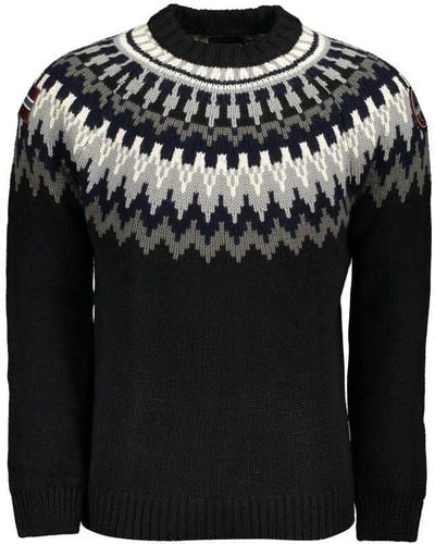 Napapijri Chic Crew Neck Sweater With Contrast Detailing - Black