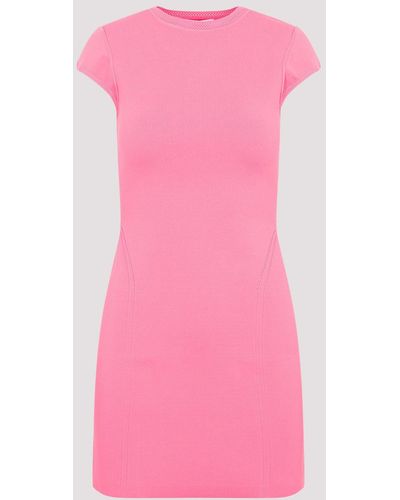 Victoria Beckham Pink Cap Sleeve Fitted Mini Dress