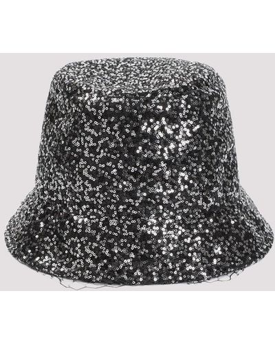 Maison Michel Silver Black Souna Veil Sequins Hat