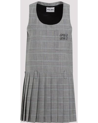 Miu Miu Grey Virgin Wool Dress