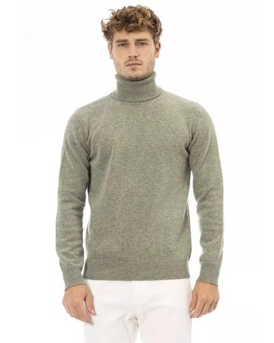 Alpha Studio Green Wool Sweater