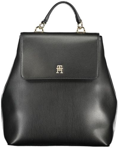 Tommy Hilfiger Eco-Chic Backpack With Automatic Closure - Black