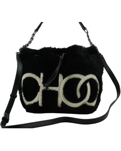 Jimmy Choo Black Leather Top Handle And Shoulder Bag