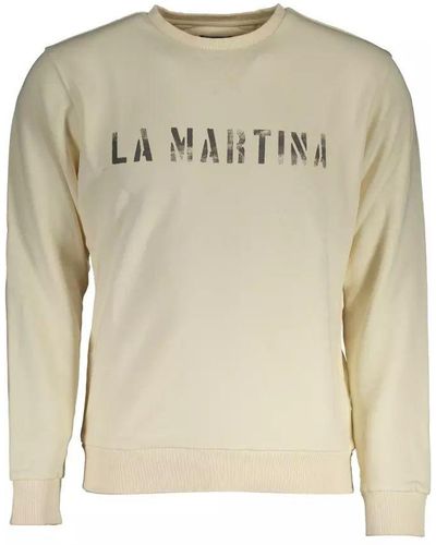 La Martina White Cotton Sweater - Multicolor
