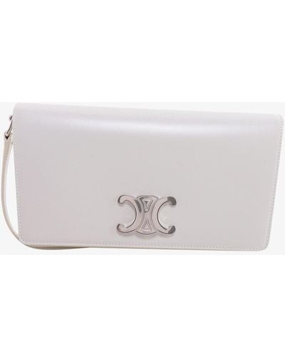Celine Leather Shoulder Bags - White
