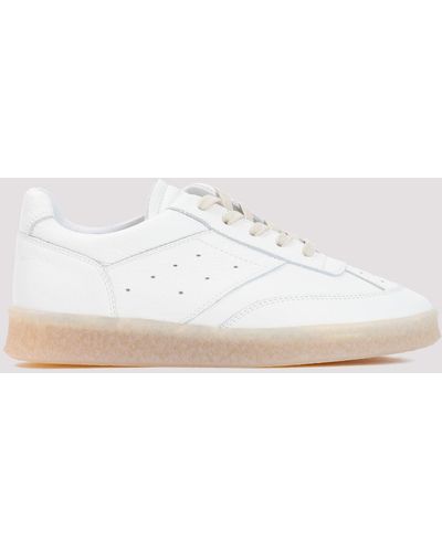 MM6 by Maison Martin Margiela White Calf Leather Trainers