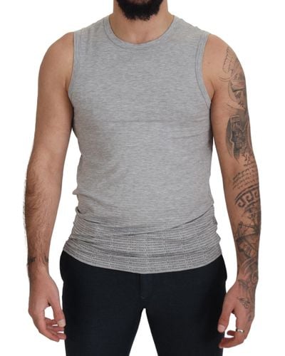 Ermanno Scervino Sleeveless Men Pullover T-shirt - Grey