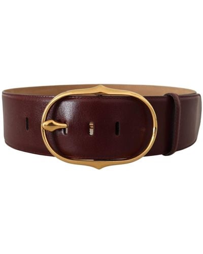 Dolce & Gabbana Elegant Leather Belt With Oval Buckle - Black