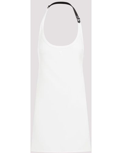 Courreges White Buckle Babydoll Polyester Dress