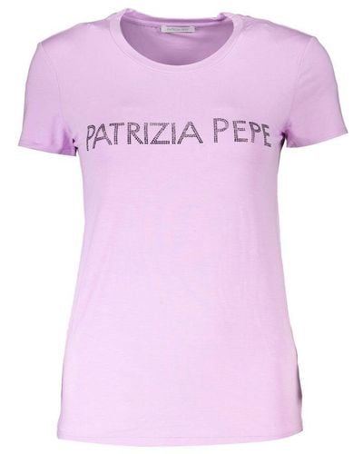 Patrizia Pepe Rhinestone Crew Neck Tee - Pink