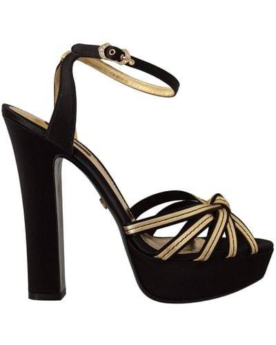 Dolce & Gabbana Elegant Ankle Strap Heels Sandals - Black