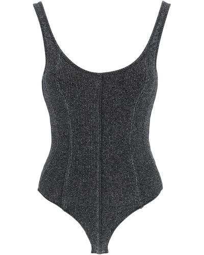 Agolde 'elna' Rib Knit Tank Bodysuit - Black