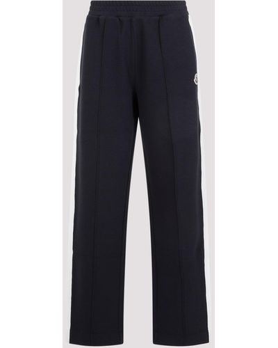 Moncler Navy Sweat Polyester Track Trousers - Blue