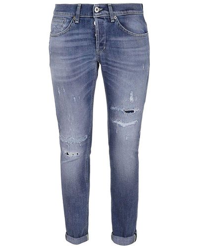 Dondup Chic Distressed Stretch Jeans - Blue