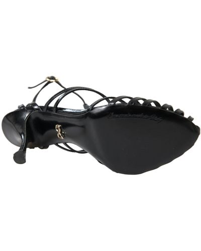Dolce & Gabbana Elegant Leather Stiletto Sandals - Black
