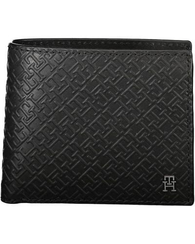 Tommy Hilfiger Classic Leather Wallet With Coin Purse & Card Slots - Black