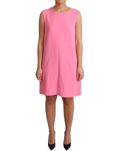 Dolce & Gabbana Pink Shift Sleeveless Knee Length Dress