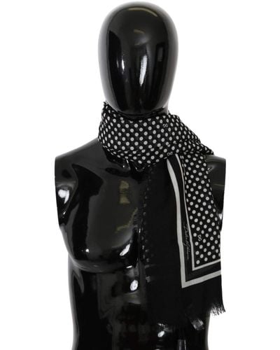 Dolce & Gabbana Dotted Wrap Shawl Cashmere Scarf - Black