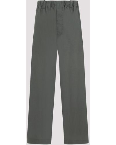 Lemaire Asphalt Grey Cotton Relaxed Trousers