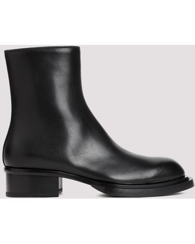Alexander McQueen Black Calf Leather Boots